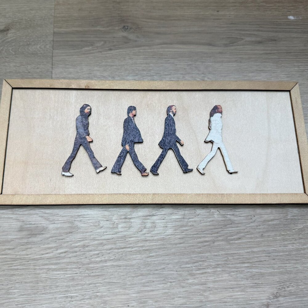 The Beatles Framed Abbey Road Portrait Wood